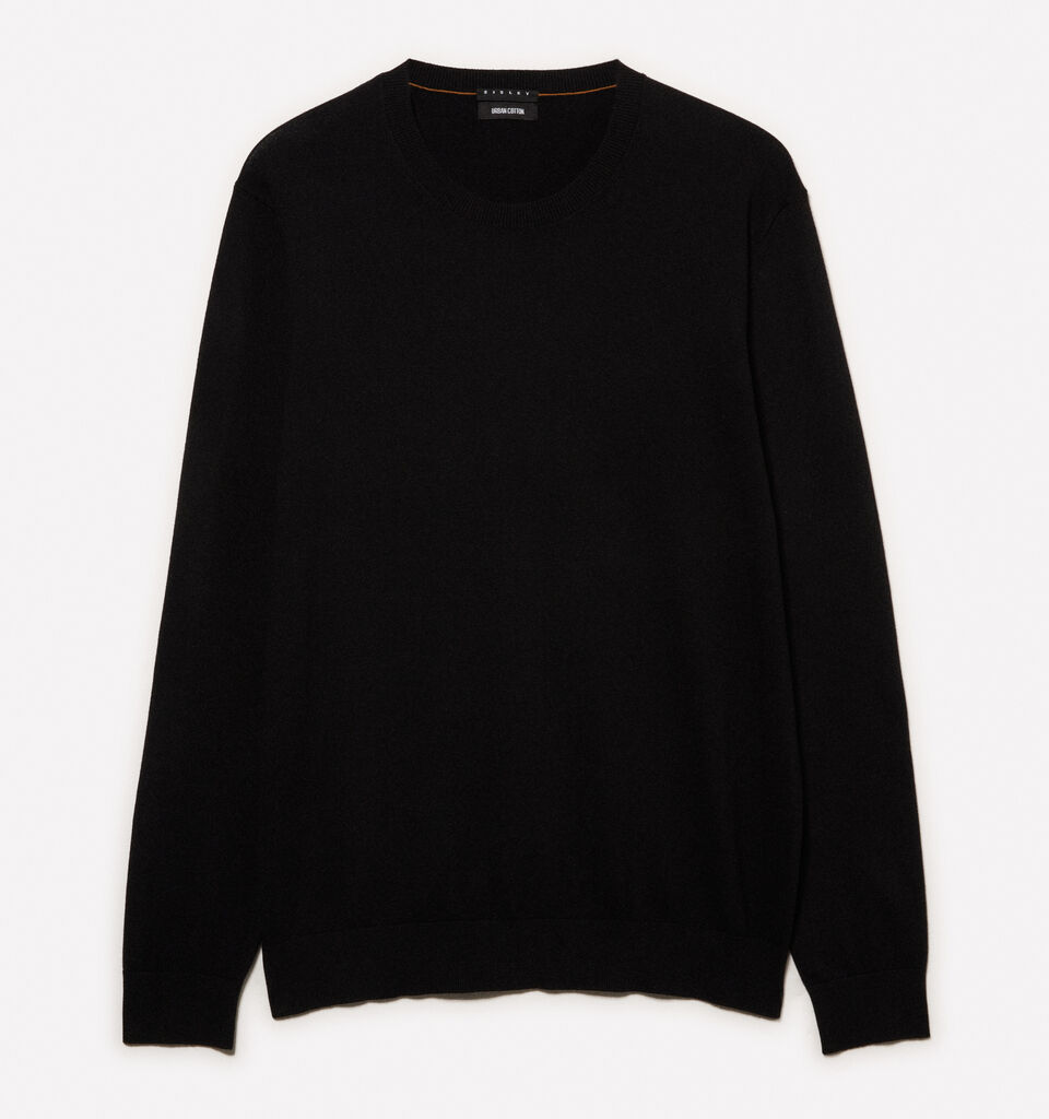 Black crew neck sweater - men's crew neck sweaters - Black | Sisley image number 5